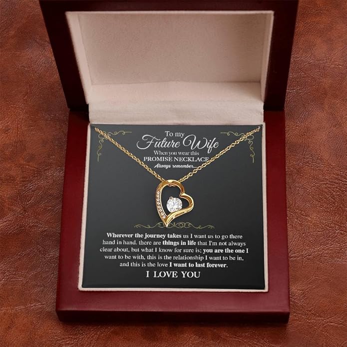To My Future Wife Necklace - Promise Necklace For Her, Fiance Gifts For Her, Birthday Gifts For Future Wife With Message Card, To My Soulmate Necklace For Women Women Romantic Jewelry With Message Card, Gift Box