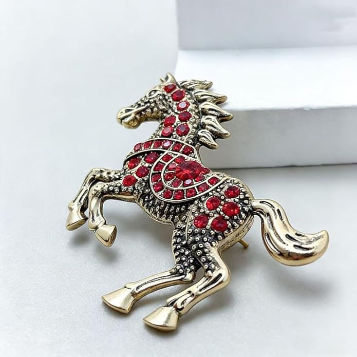 2026 New Year Of Horse Pin Brooch, Good Luck Chinese Zodiacs Horse Pins For Fashion Accessories Animal Lucky Charm Statue Feng Shui Gifts Jewelry For Women Men