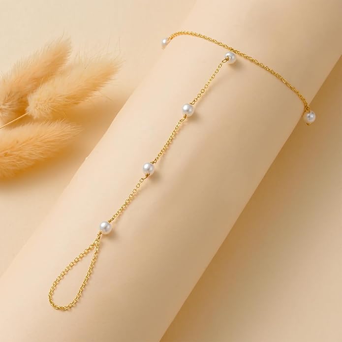 Hand Chain Bracelet for Women, Finger Ring Bracelets for Women Trendy, Dainty Simple Waterproof Bracelet Fashion Jewelry for Women