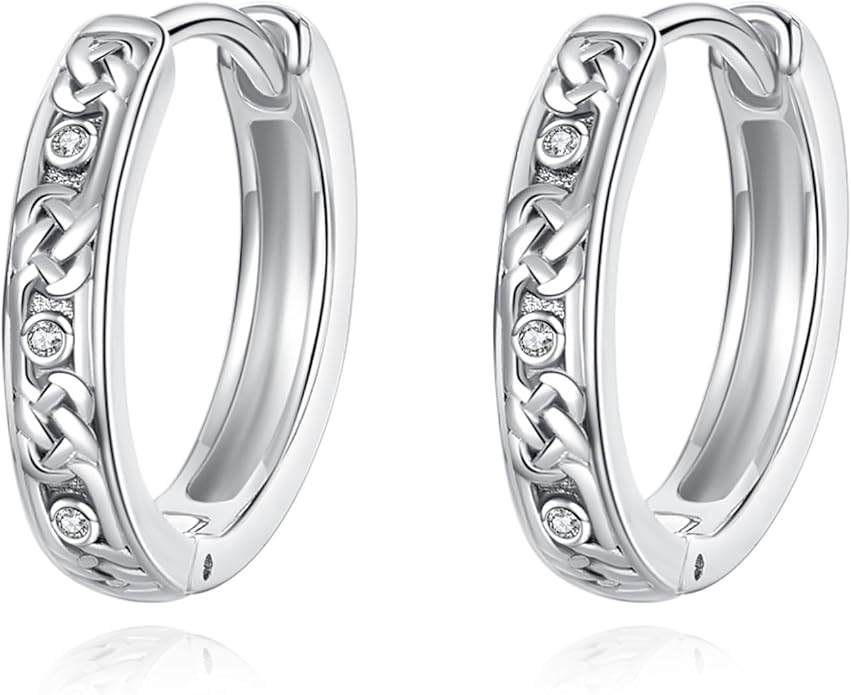 Sterling Silver Hoop Earrings Small Hoop Sun/Leaf/Triangle Huggie Earrings for Women Hypoallergenic