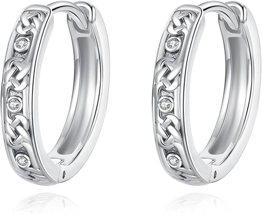 Sterling Silver Hoop Earrings Small Hoop Sun/Leaf/Triangle Huggie Earrings for Women Hypoallergenic