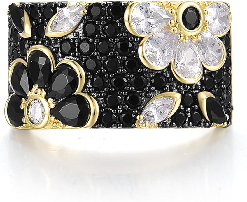 Santuzza 14K Gold Plated Dragonfly Ring Cubic Zirconia 925 Sterling Silver Butterfly Ring