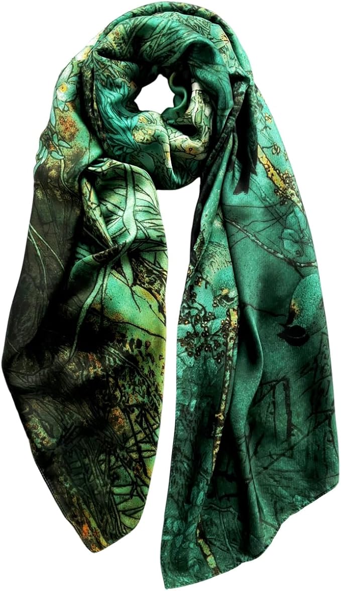 Long Silk Like Scarf Lightweight Satin Scarves Large Sunscreen Shawl Wrap for Women
