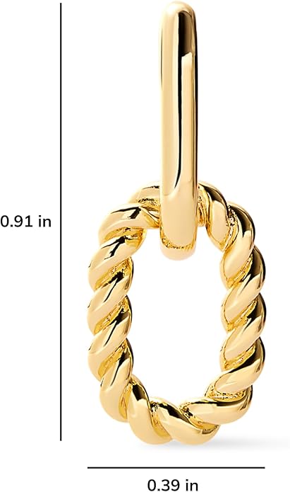 Ana Luisa Ash Double Hoop Earrings for Women - 14K Gold Plated, Silver & Two-Tone Drop Dangle Hoop Earring - Trendy Paperclip Link Huggie Hoop - Hypoallergenic, Water-Resistant & Tarnish-Free Jewelry