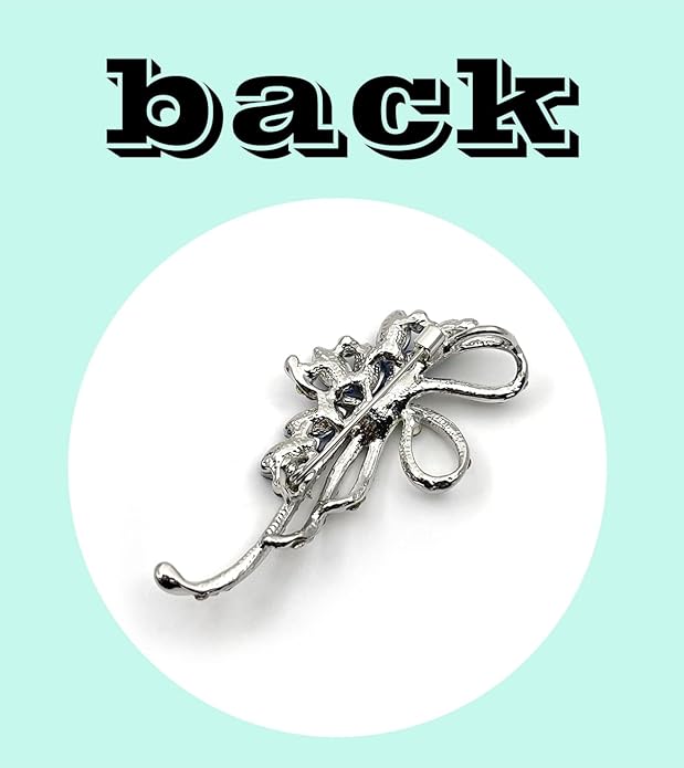 Blue Crystal Brooch Pins Fancy Vintage Style Rhinestone Flower Brooches Jewelry Gift for Women, girls, ladies