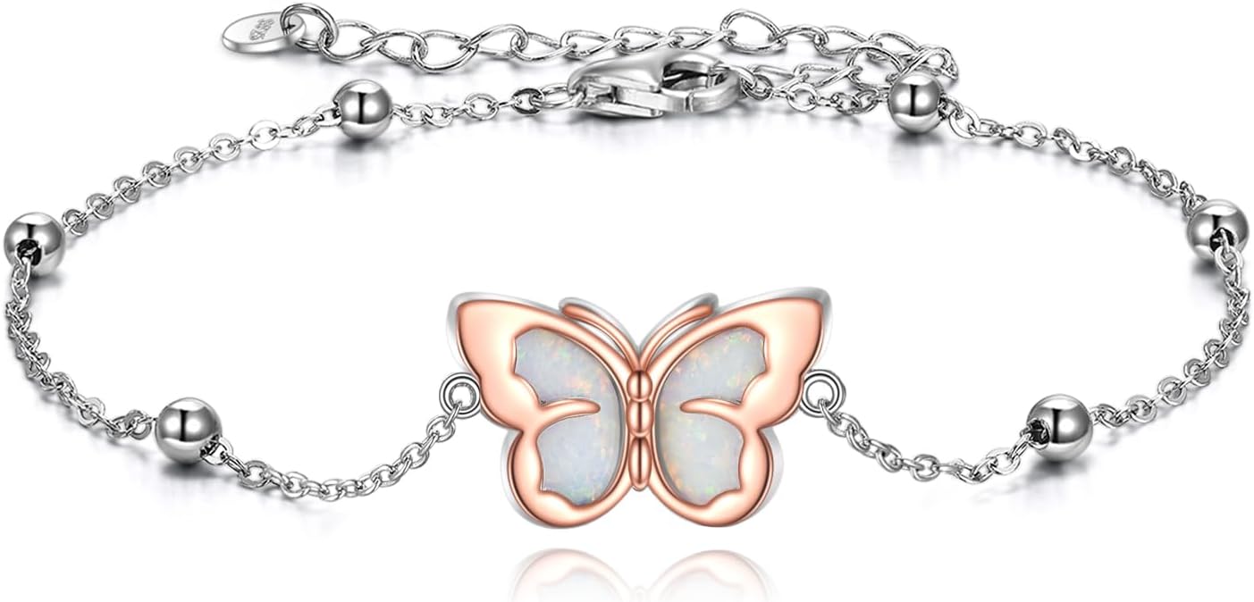 YFN Anklets Bracelet for Women Sterling Silver Butterfly Heart Tree Hummingbird Cardinal Anklet Charm Chain Bracelet Beach Foot Jewelry for Women