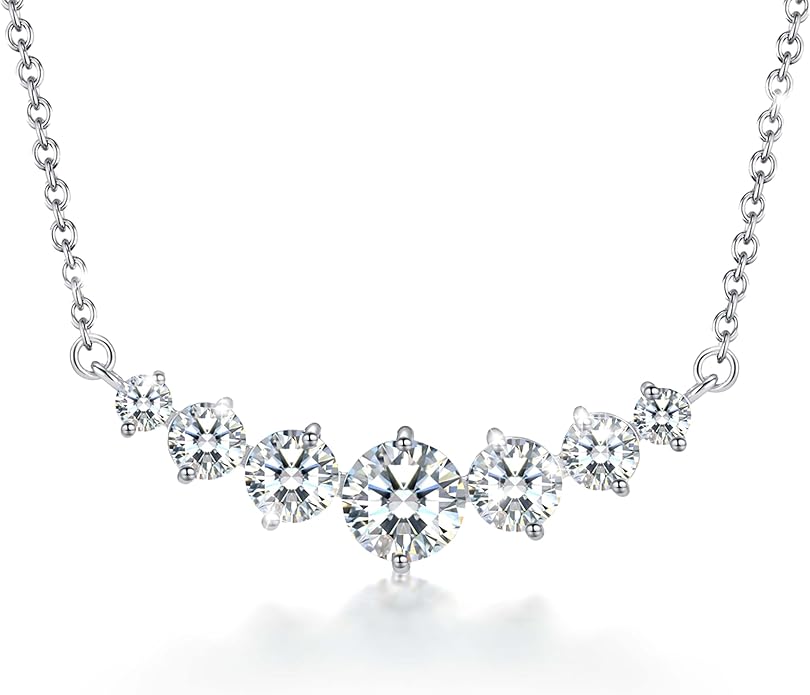 Moissanite Pendant Necklace, 2.3–3 Carat, Perfect Christmas, Holiday, Anniversary, Birthday Gift, Sparkling Jewelry Gift for Women, Hypoallergenic, Skin-friendly, 925 Sterling Silver