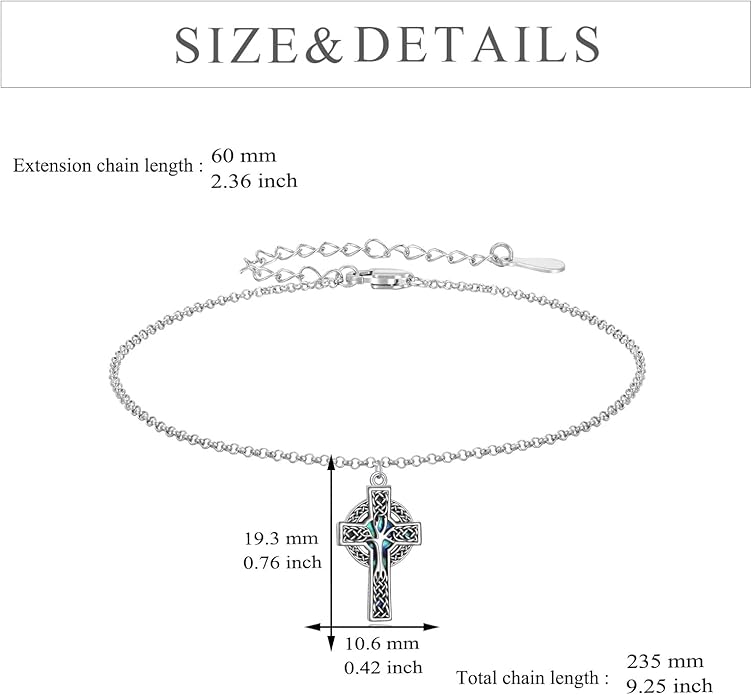 YFN Cross Bracelet Sterling Silver Religious Cross Bracelet Jewelry Gift for Women Men
