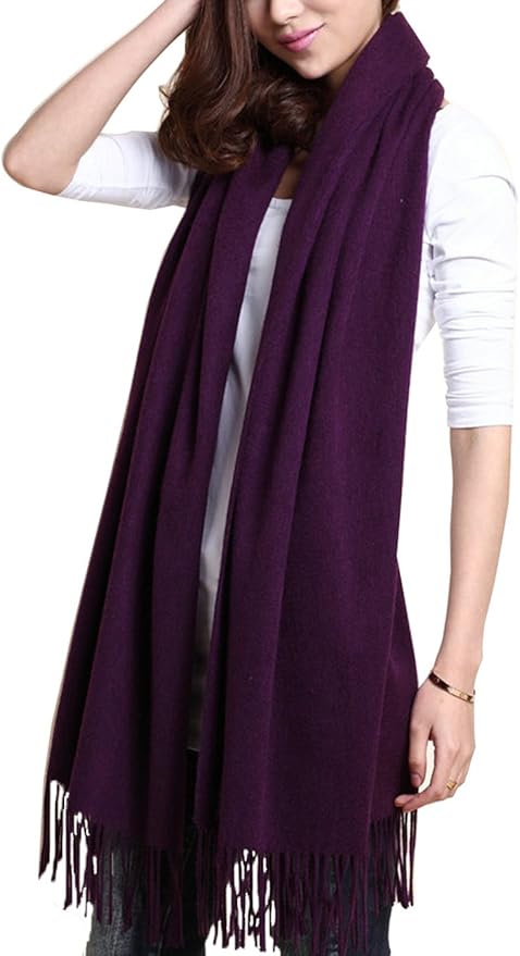 Novawo Wool Shawl Large Thick Pashmina Travel Blanket Scarf Winter Wraps for Women