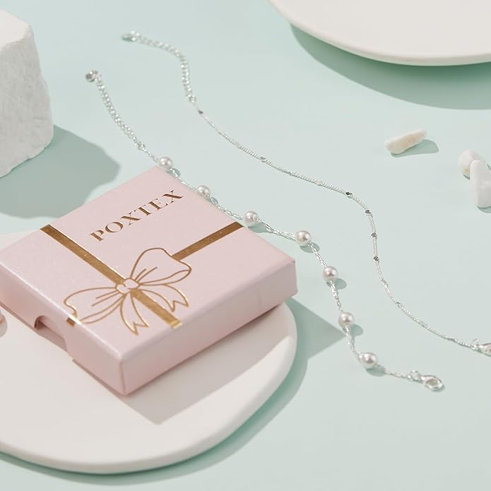 Sterling Silver Anklet Bracelets for Women Waterproof, 925 Sliver Plated CZ & Heart Charm Dainty Layer Anklets for Women Trendy, Simple Chain Anklets Set Gifts for Women, Jewelry Gifts for Her Women Mom Wife Girlfriend