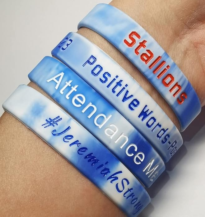 50 Custom Rubber Bracelets Personalized Silicone Wristbands Customized Bulk for Events, Support, Wedding, Awareness, Motivation Customizable