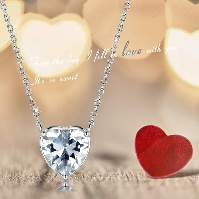 Aurora Tears 925 Sterling Silver 12 Birthstone Hearts Jewelry Women Crystal Wedding/Engagement/Bridal Heart Necklace/Earring/Ring/Bracelet Sets Jewellery