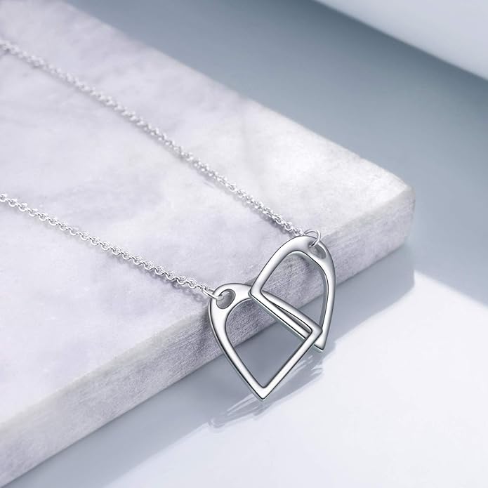 YFN Sterling Silver Double Horse Strirrup Lariat Necklace Gift For Women