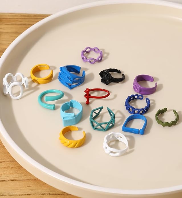 iF YOU 25 Pcs Gold Knuckle Ring Set for Women, Chunky Stackable Finger Midi Rings, Silver Simple Stacking Cute Rings Pack Trendy Stuff Jewelry Gift