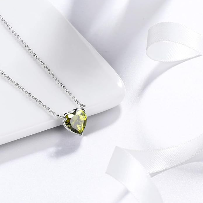Aurora Tears 925 Sterling Silver 12 Birthstone Hearts Jewelry Women Crystal Wedding/Engagement/Bridal Heart Necklace/Earring/Ring/Bracelet Sets Jewellery