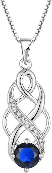 Infinity Celtic Knot Necklace 925 Sterling Silver Irish Pendant Birthstone Jewelry for Women