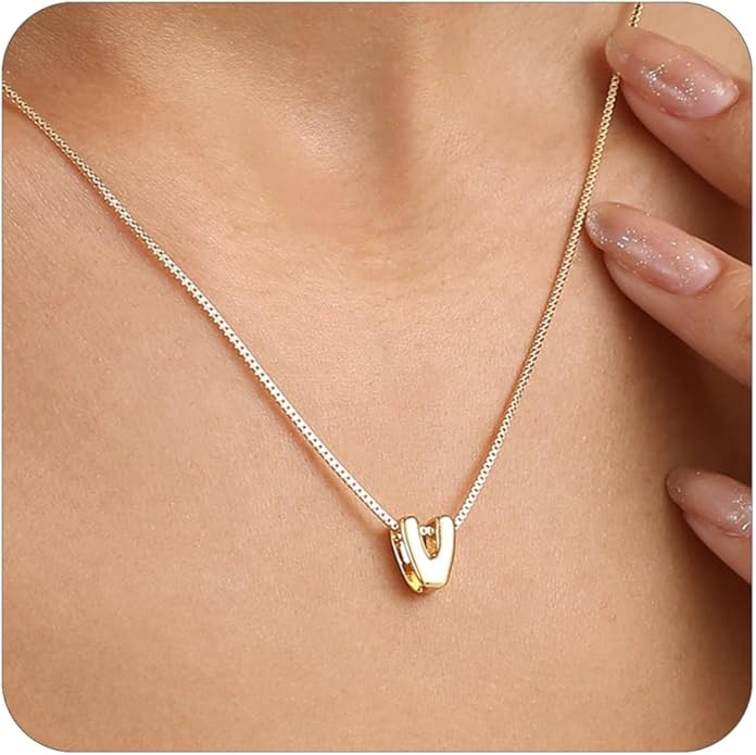 Bubble Gold Letter Necklace for Women, 14k Gold Plated Balloon Initial Necklace, Dainty Gold Necklace for Women, Personalized Bubble Pendant Name Necklace, Fashion Accessories Trendy Jewelry