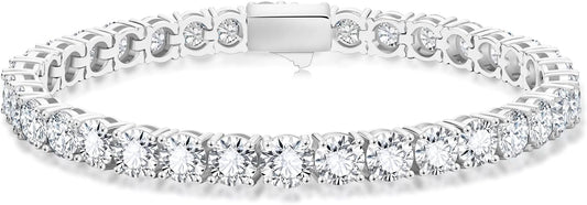 KRKCLIFE Tennis Bracelets for Women Men, 14K Gold Plated Hypoallergenic Classic Round AAAAA Cubic Zirconia, 3/4/5mm Width, Elegant Jewelry Anniversary Birthday Gifts for Her Him Wife Mom 6.5-8 Inch