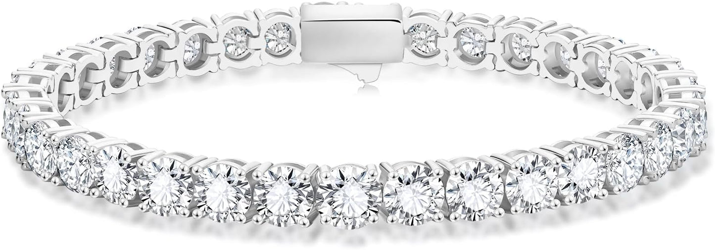 KRKCLIFE Tennis Bracelets for Women Men, 14K Gold Plated Hypoallergenic Classic Round AAAAA Cubic Zirconia, 3/4/5mm Width, Elegant Jewelry Anniversary Birthday Gifts for Her Him Wife Mom 6.5-8 Inch