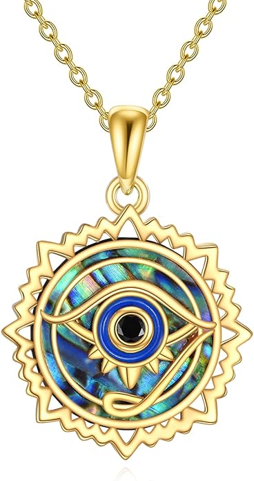 Evil Eye Necklace 925 Sterling Silver Evil Eye Pendant Necklace Greek Protection Jewelry Gifts Lucky Necklace for Women Men