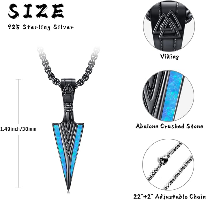 KoyeKei Viking Necklace for Men 925 Sterling Silver Viking Norse Pagan Jewelry Gifts for Women