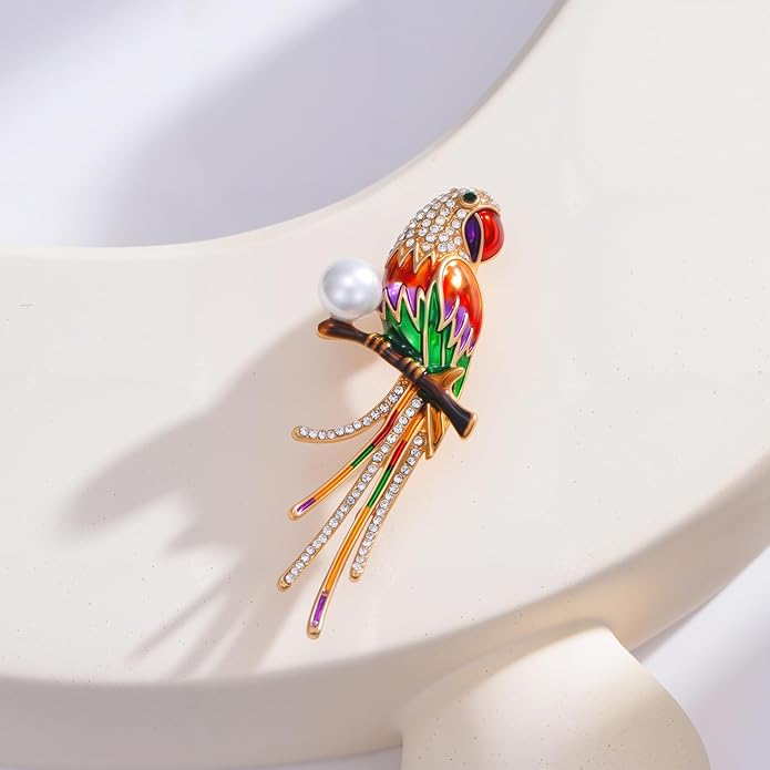 Soumimi Bird Theme Brooch Pin Cute Bird Animal Brooches Accessories Christmas Birthday Gift for Women