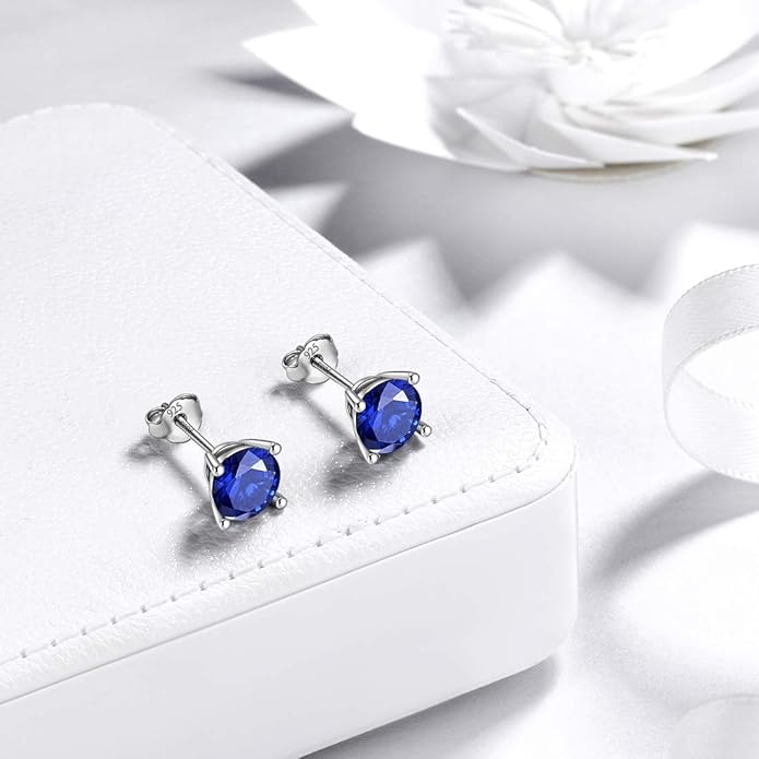 Aurora Tears 925 Sterling Silver 12 Birthstones Necklace/Earring/Ring/Bracelet Women Birthstone Pendant Crystal Fashion Birthday Jewelry Christmas Gift for Girls Women