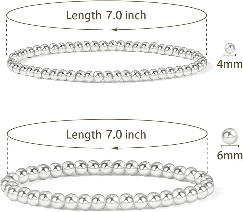 Elegance 11 designs 14K Gold Plated Bead Ball Bracelet Stretchable Elastic Gold Beaded Bracelets for Women