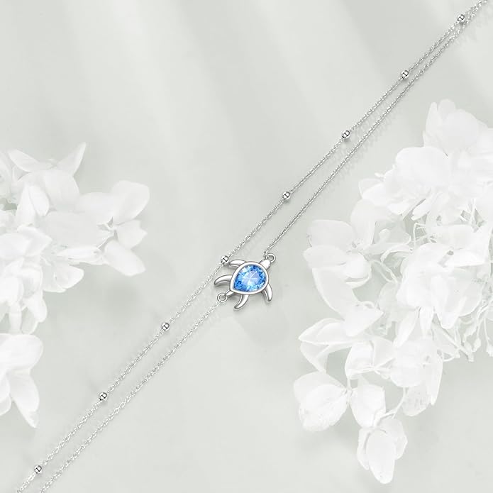 TIGER RIDER Dragonfly Anklet Sterling Silver Dragonfly Gifts Jewelry for Women with Crystal Birthday Anniversary