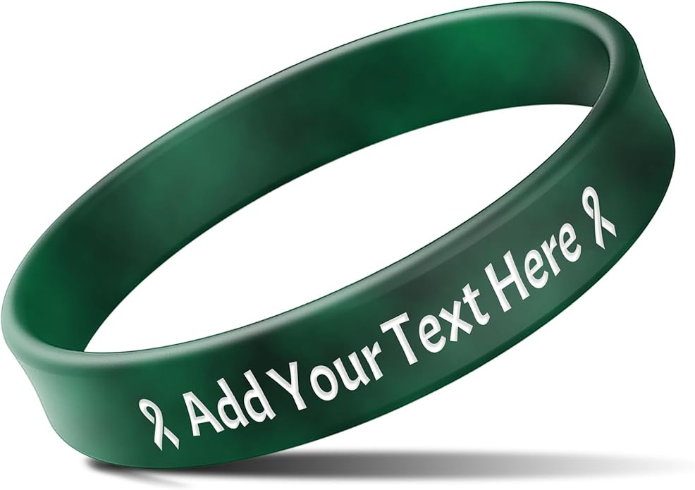 Custom Rubber Bracelets with Text Logo Clipart Customizable Bracelet Personalized 1/2 Inch Silicone Wristbands for Awareness, Events, Support, Promotions
