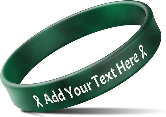 Custom Rubber Bracelets with Text Logo Clipart Customizable Bracelet Personalized 1/2 Inch Silicone Wristbands for Awareness, Events, Support, Promotions
