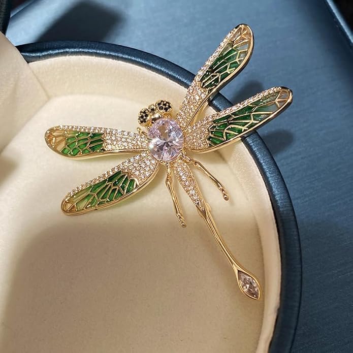 18K Gold Brooch Rhinestone Animal Brooch Pin Elegant Lapel Pin Wedding Jewelry Christmas Gift Dress Accessories for Women