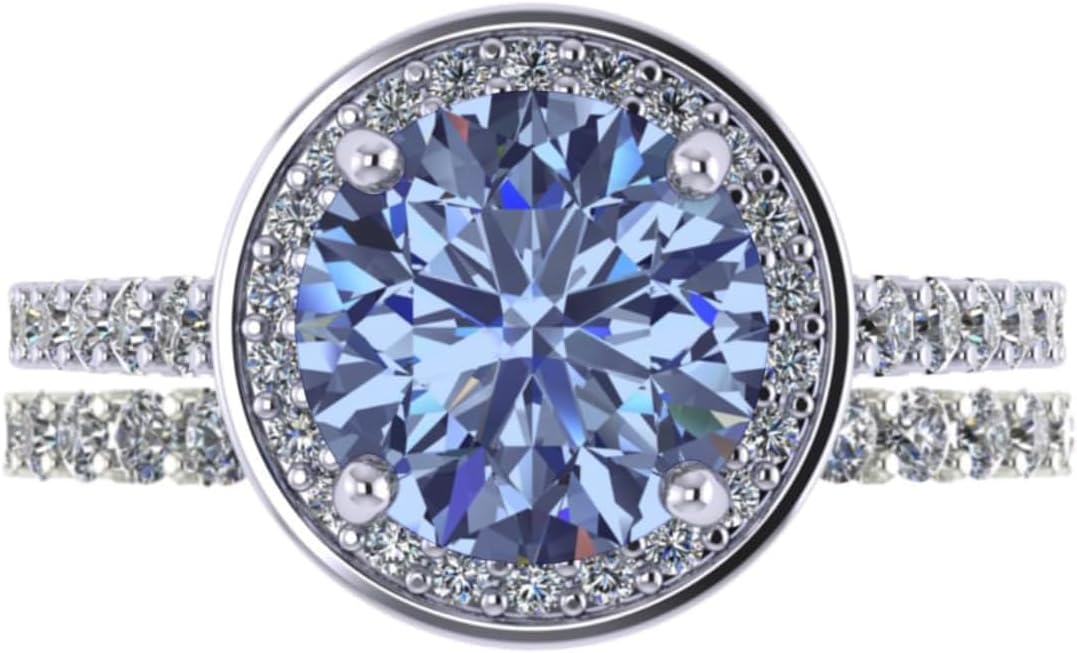 NANA Jewels Sterling Silver Engagement Rings for Women - Choose Simulated Morganite, Citrine, Aquamarine & More