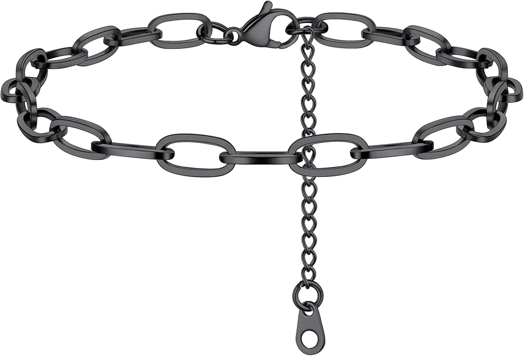 PROSTEEL Stainless Steel Chain Anklets for Women, Silver/Gold Tone, Ankle Bracelets Hypoallergenic, 8-10.5 Inch Adjustable, Come with Box