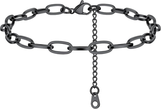 PROSTEEL Stainless Steel Chain Anklets for Women, Silver/Gold Tone, Ankle Bracelets Hypoallergenic, 8-10.5 Inch Adjustable, Come with Box