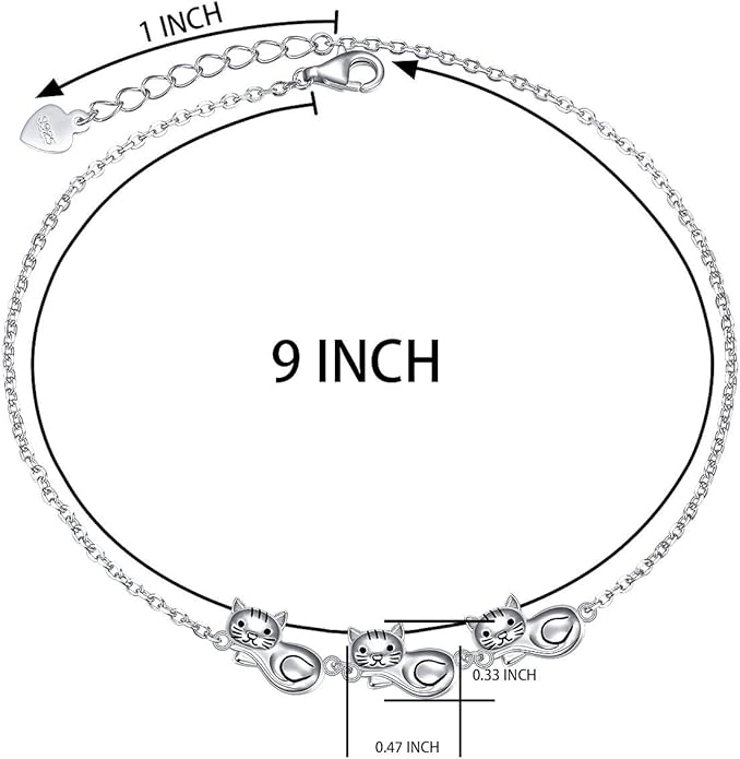 Anklet for Women S925 Sterling Silver Adjustable Foot Evil Eye Starfish Heart Bead Butterfly Celtic Knot Cross Multilayer Layered Ankle Bracelet Jewelry