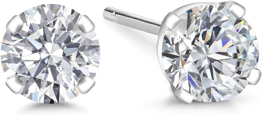 Gem Stone King 0.20 to 6 Cttw 14K Gold Lab Grown Diamond Stud Earrings | Gold Earrings For Women Men | E-F Color | VS1-VS2 Clarity