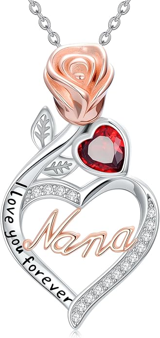 Mother's Day Necklace Gifts 925 Sterling Silver Mom/Wife/Grandma/Nana/Family I Love You Mom Necklace for Women Jewelry Birthday Gifts for Couple