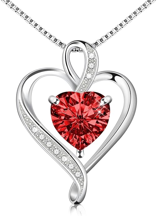 925 Sterling Silver Necklace - Exquisite Silver Jewelry for Women - Heart Pendant Silver Necklace - Birthday, Anniversary, Valentine's Day Gift for Women, Wife, Mom, Girlfriend, Lady