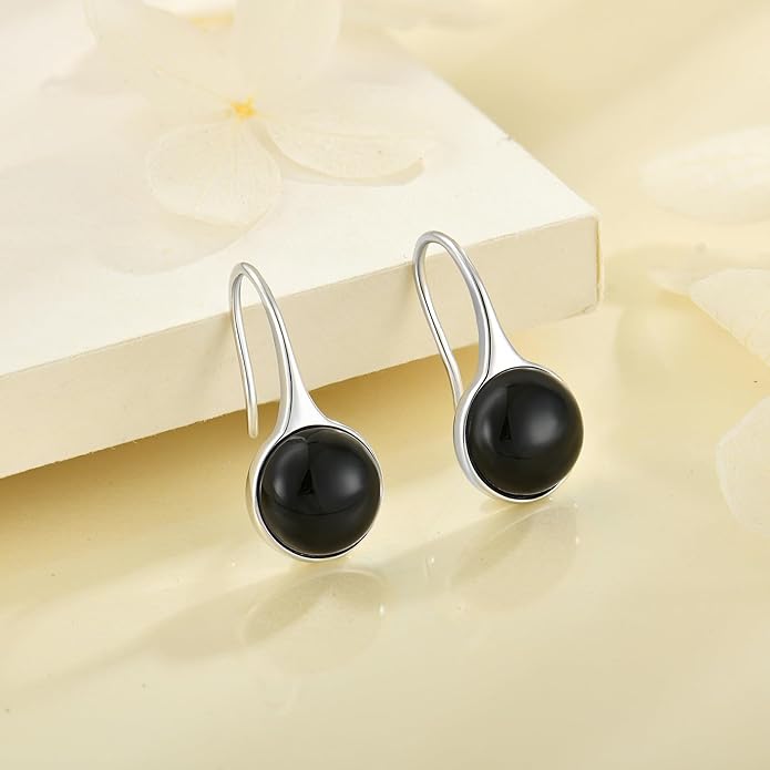Opal Earrings 925 Sterling Silver Hook Drop Teardrop Gemstone Earrings October Birthstone Dangle Earrings Jewelry Gift for Women