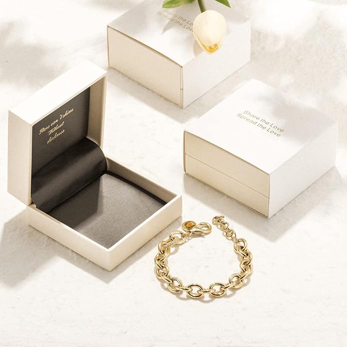 CIUNOFOR Multiple Selection Link Bracelet Designer Brand Inspired Antique Women Jewelry Cable WireVintage Valentine's Day Wide Cuban Curb Link Bracelet Stainless Steel Adjustable Chain for Men and Unisex adults.