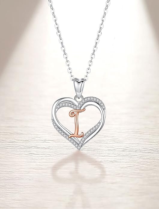 INFUSEU Unique Initial Necklaces for Women Girls Small Heart Letter Jewelry, Meaningful Personalized Gifts