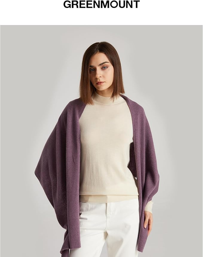 GreenMount Women's Cashmere Shawls 100% Cashmere Knit Soft Warm Winter Extra Large Scarf for Women Plant Dyeing