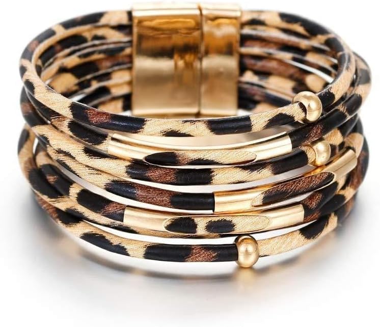 Aluinn Leather Wrap Bracelets For Women Boh Multi-Layer Elegance Bracelet Boho Bangle Western Cuff Bracelet Jewelry for Women