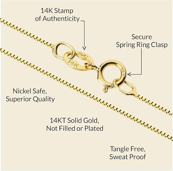 Everyday Elegance Solid 14K Gold Cubic Zirconia Solitaire Pendant Necklace for Women Heart, Princess, Round, Oval, Emerald, Pear & Cushion Cut 1 or 2 CTW | .60mm Thick 16" 18" Length Box Link Chain