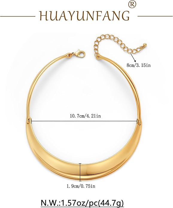 Chunky Gold Choker Collar Necklace for women Trendy Adjustable Gold Choker Necklace Statement Jewelry