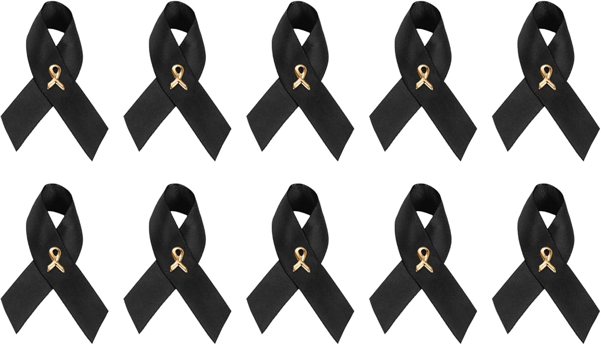 1/2/5/10/25/50/100pcs Satin Awareness Ribbon Pins (Pick your color), for Cancer & Disease Awareness, Bulk Quantities for Fundraising, Events, Gift Giving