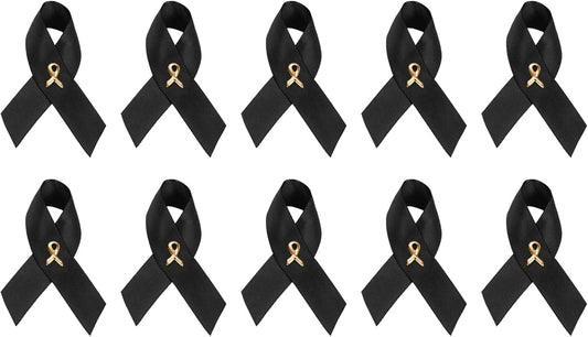 1/2/5/10/25/50/100pcs Satin Awareness Ribbon Pins (Pick your color), for Cancer & Disease Awareness, Bulk Quantities for Fundraising, Events, Gift Giving