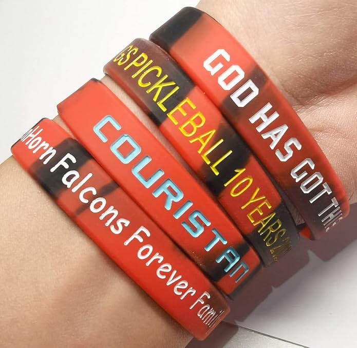 50 Custom Rubber Bracelets Personalized Silicone Wristbands Customized Bulk for Events, Support, Wedding, Awareness, Motivation Customizable