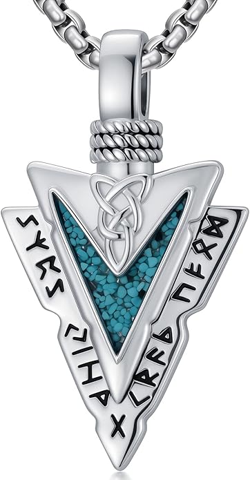 Taioiat viking Pendant Necklace for Men Nordic Celtic 925 Sterling Silver Vintage Mjolnir Jewelry Norse Vikings Gift for Women